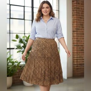 J. Crew Factory Leopard Print A-Line Skirt